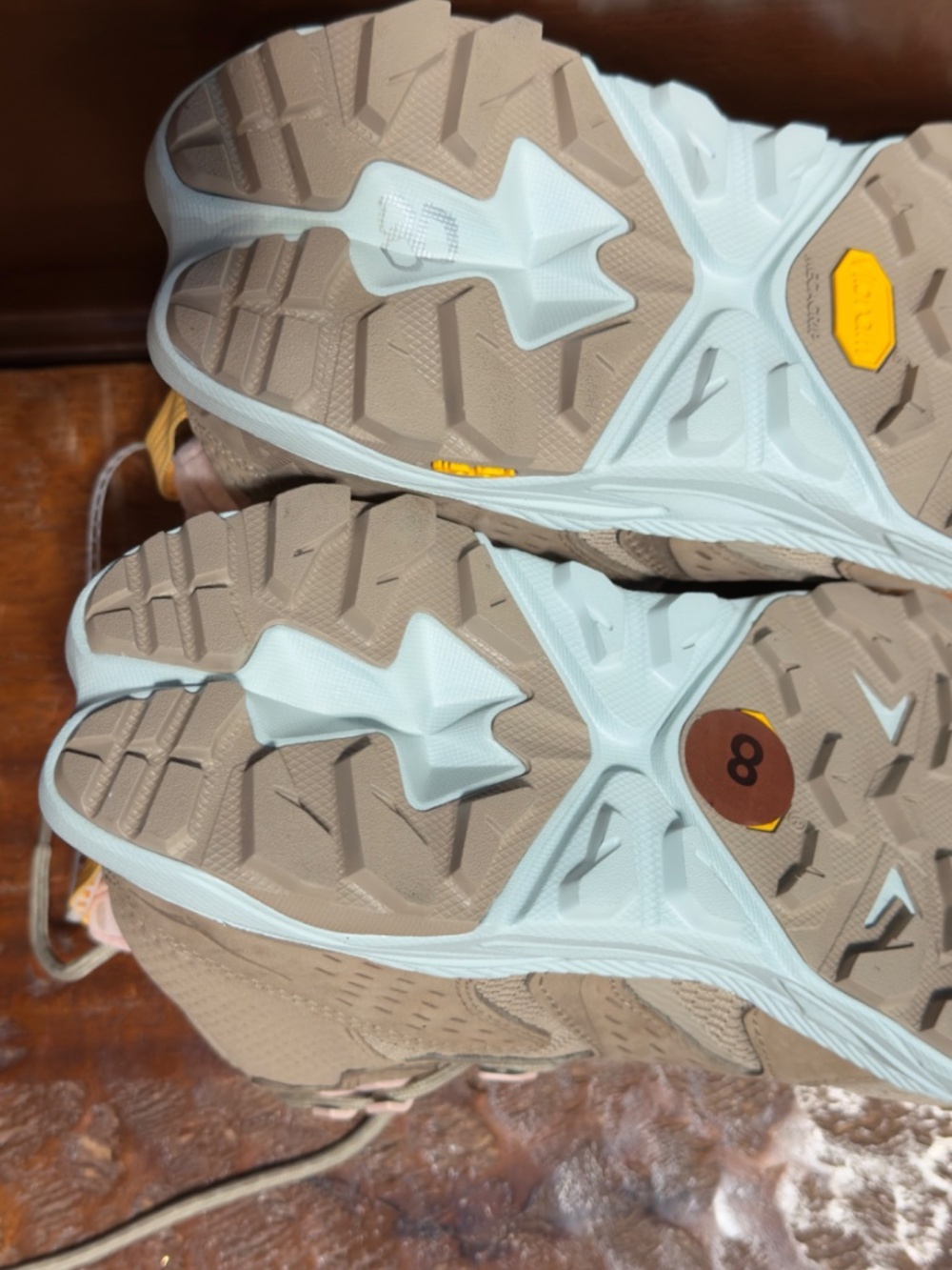 Tan Hoka's Women Size 8 hiking boots - Picture 3 of 3